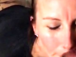 Milky Cougar Receives Black Facial Cumshot