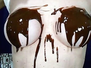 Brazilian_miss Wetting Bosoms, Tities And Nips With Chocolate