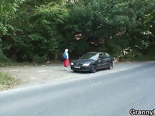 Hitchhiking Granny Providing Head As A Payment