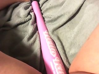 Horny Camgirl Shoves A Diminutive Baseball Bat In Her Thirsty Cunt...