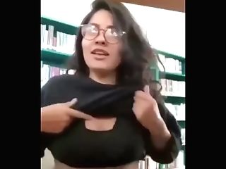 Amazing Lovely Gurl Flashing Tits In Library  Library Is Love
